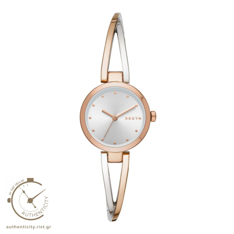 γυναικείο ρολόι δίχρωμο με μεταλλικό λουράκι